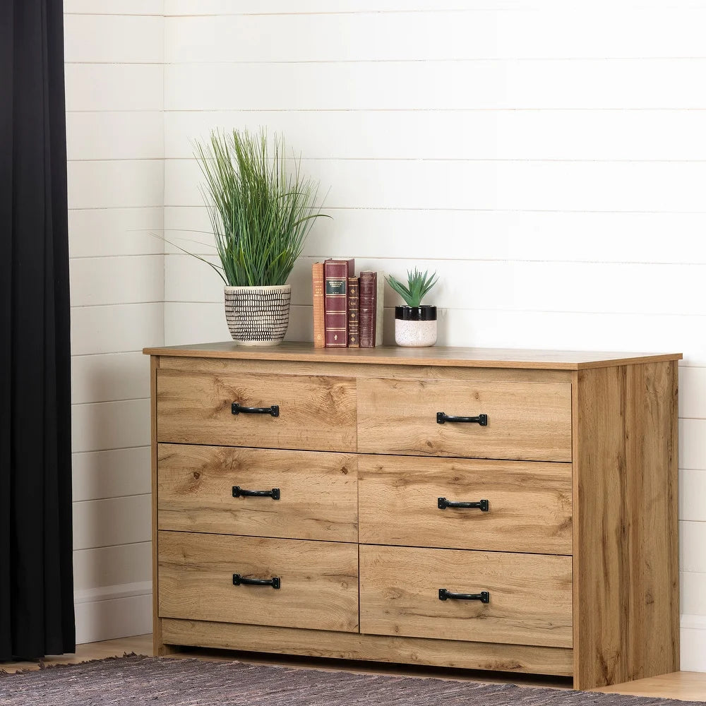 Tassio 6 Drawer Double Dresser Nordik Oak- South Shore