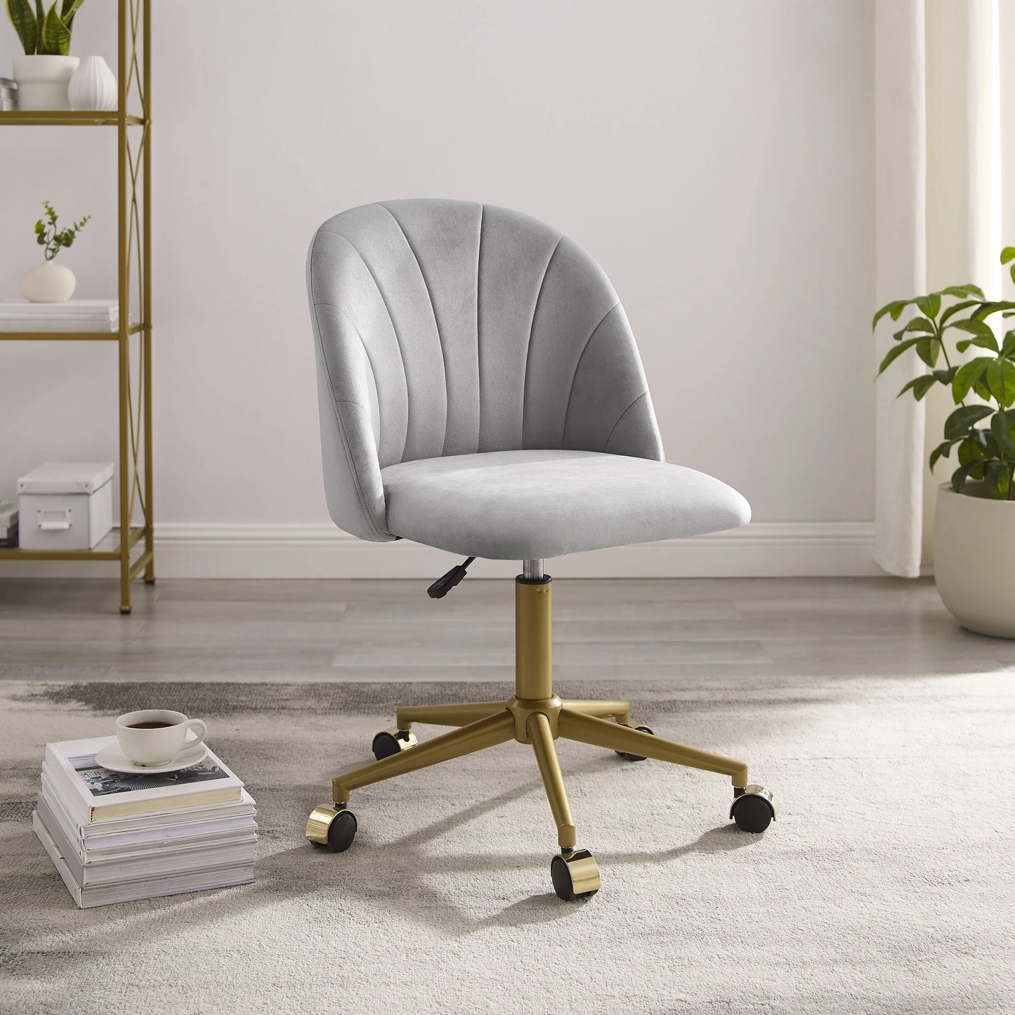 Linon Adalynn Gold Grey Desk Chair