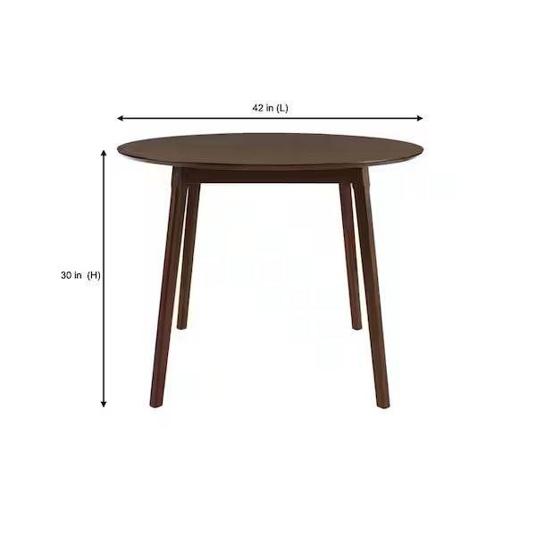 StyleWell Saskia Sable Brown Wood Round Dining Table for 4 (42 in. L x 30 in. H)
