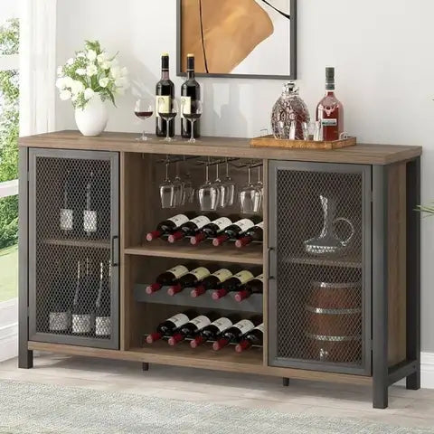 Industrial Wine Bar Cabinet