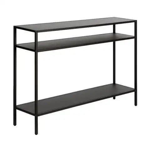 Ricardo Rectangular Console Table with Metal Shelves