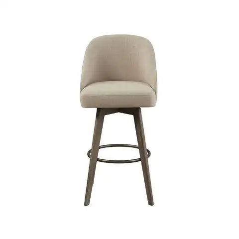 Madison Park Walsh Upholstered Bar Stool with 360 degree Swivel Seat- Sand