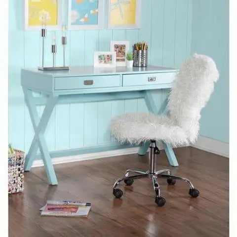 Poppy X-Frame Writing Desk with Drawers- Turquoise