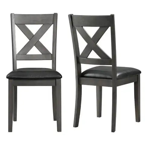 Picket House Furnishings Alexa Standard Height Side Chair Set in Cherry- Grey/Black