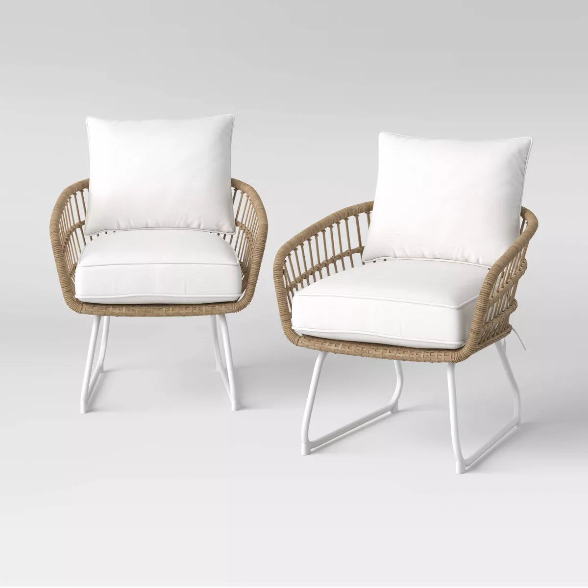 2pc Southport Outdoor Patio Chairs, Club Chairs - Threshold™ (Natural/white)