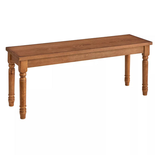 Buylateral 47.25" Burntwood Wide Dining Bench Light Brown/Driftwood