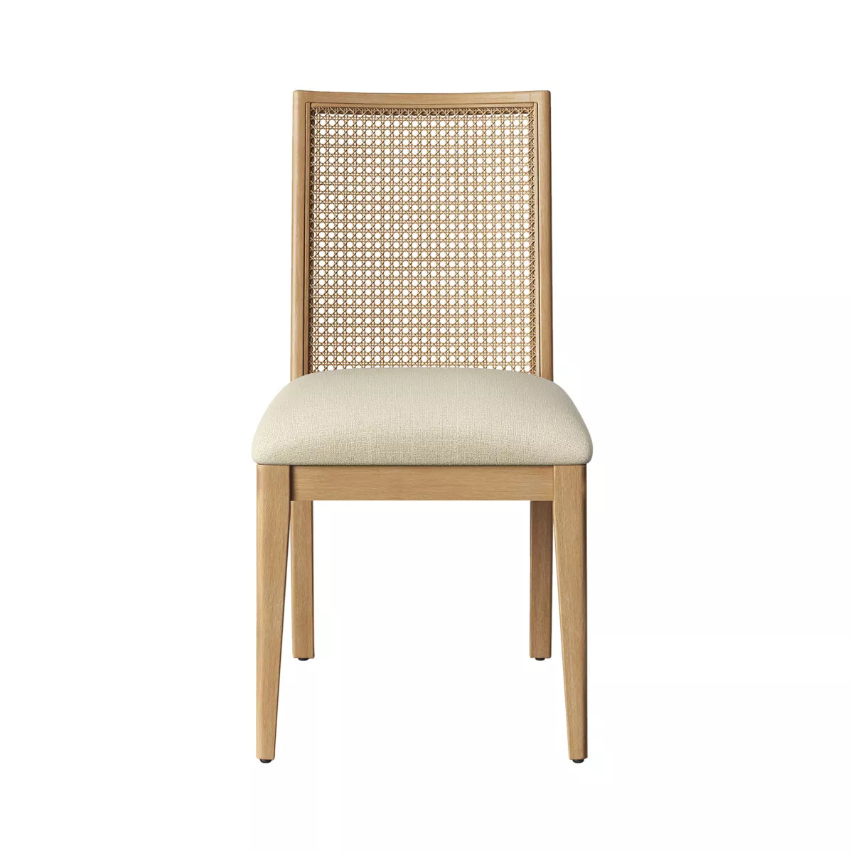 Corella Cane and Wood Dining Chair Natural - Threshold™: Rubberwood Frame, Upholstered Seat, 19.5" Height