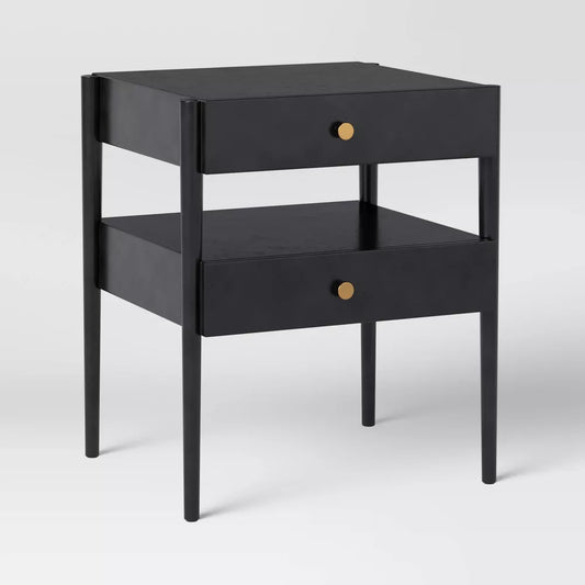 2 Drawer Nightstand Charcoal Gray - Threshold