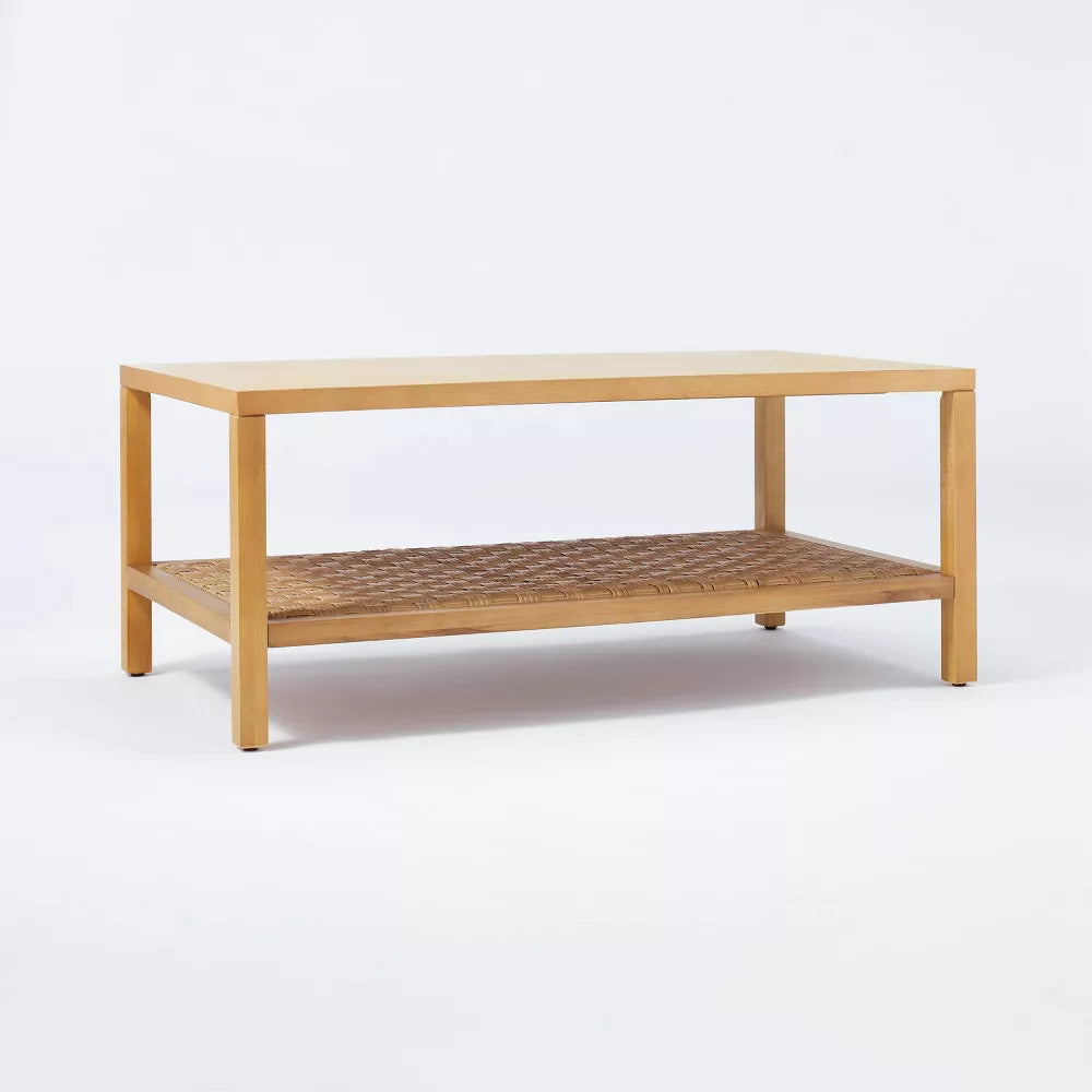 Palmdale Woven Coffee Table Natural - Threshold designed with Studio McGee