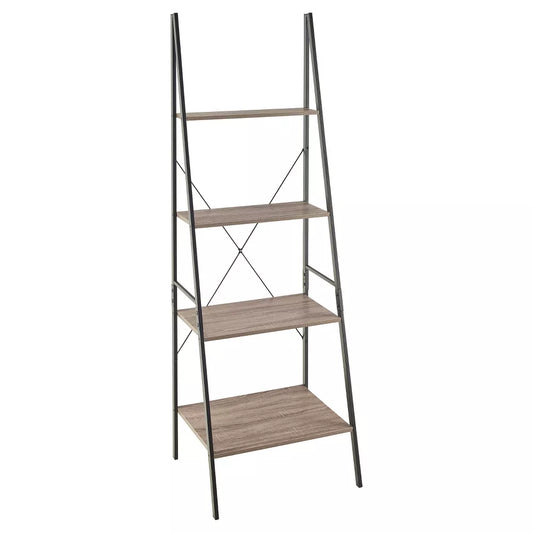 70" Ladder Bookshelf Mixed Material Gray- ClosetMaid