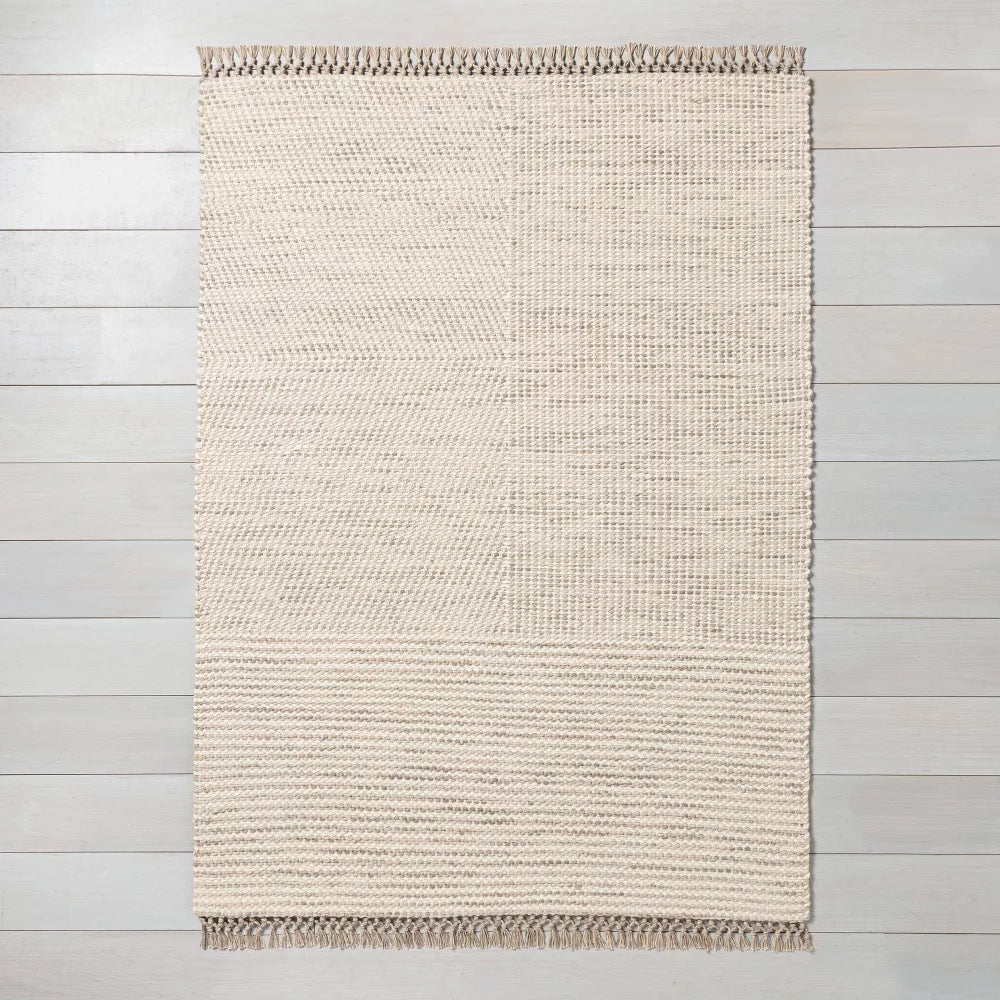 7' x 10' Heathered Area Rug Oatmeal - Hearth & Hand