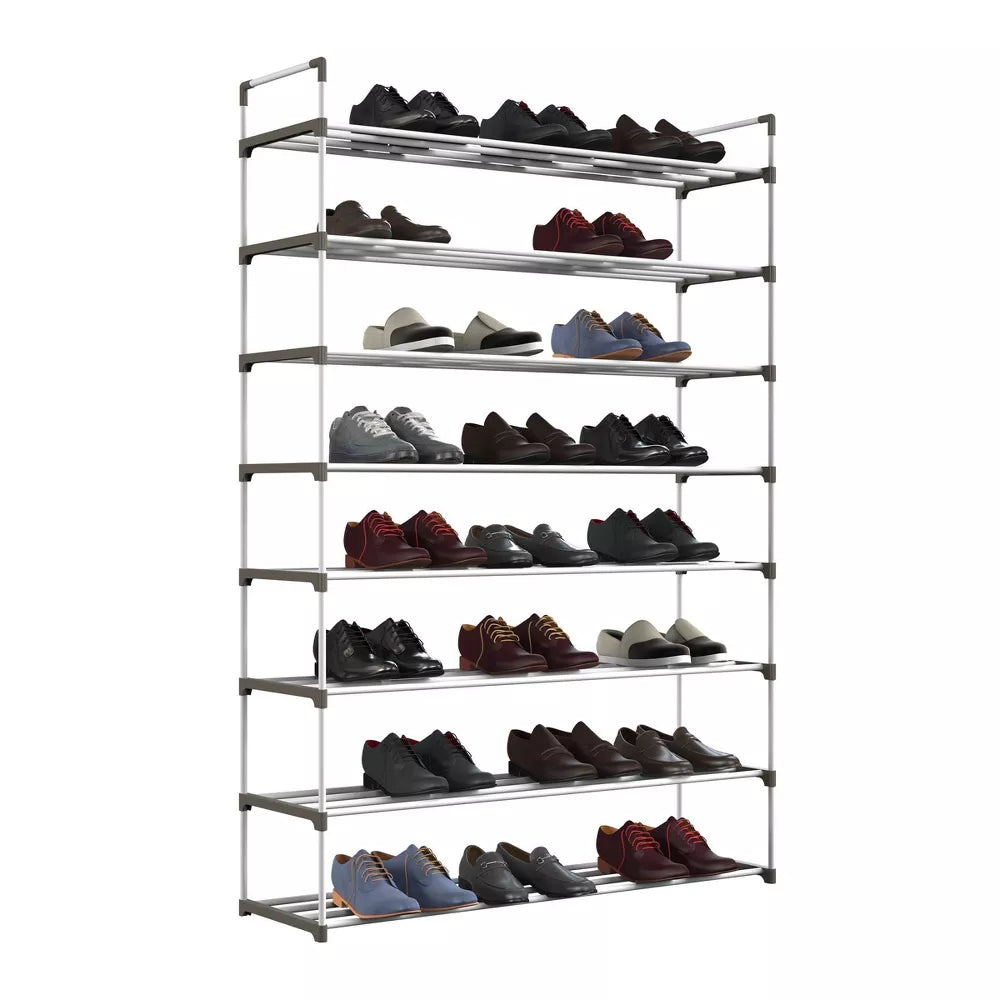 Home-Complete 8 Tier Shoe Rack for 40 Pairs -White