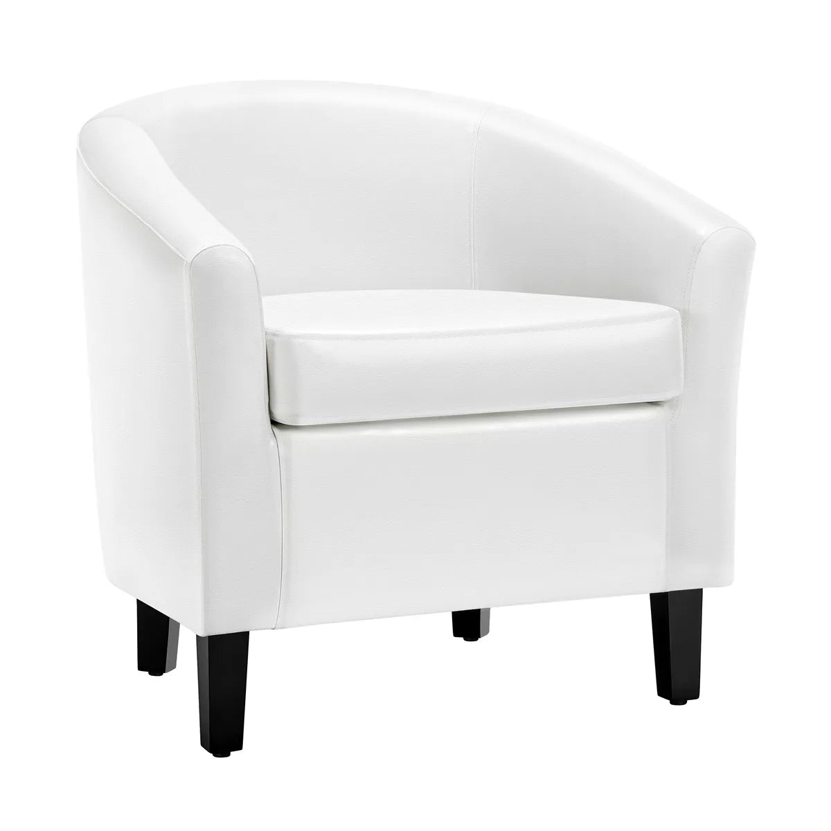 Yaheetech Faux Leather Accent Chair Armchair Club Chair For Living Room - White