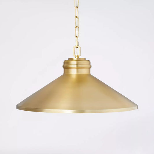 20" Large Metal Adjustable Pendant Ceiling Light Brass Finish -Hearth & Hand with Magnolia