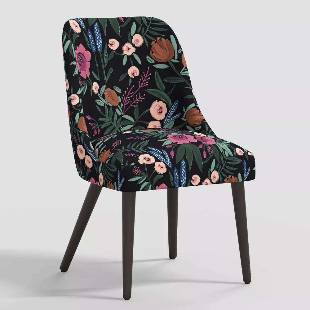 Geller Modern Dining Chair in Botanical Grant Floral Ink - Threshold