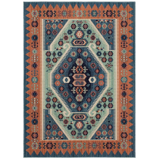 Buttercup Diamond Vintage Persian Woven Rug 7x10 Blue - Opalhouse