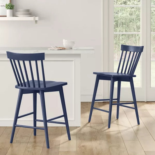 Windsor Counter Height Barstool Hardwood Dark Blue- Threshold