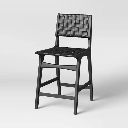 Ceylon Woven Counter Height Barstool Black/Black - Threshold