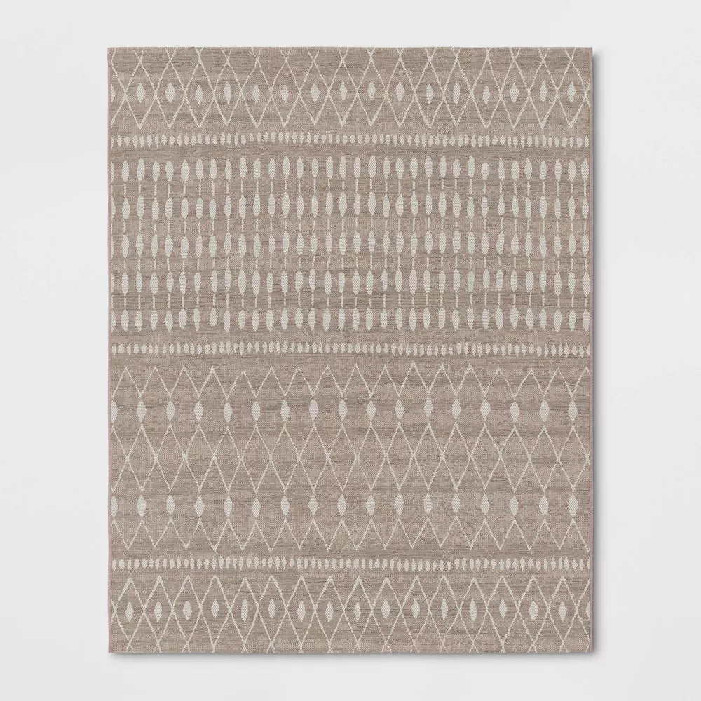 7'10" x 10" Neutral Moroccan Indoor/Outdoor Rug