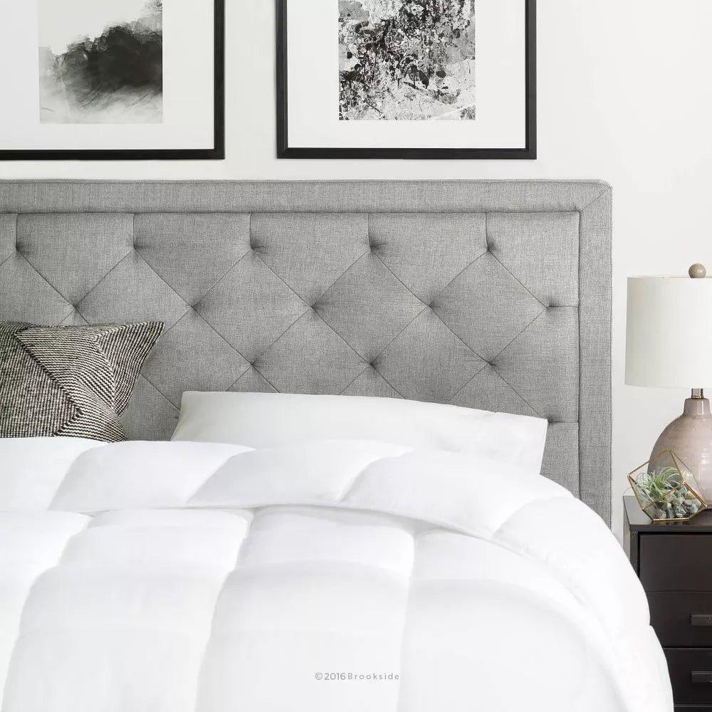 King Upholstered Headboard with Diamond Tufting Stone - Brookside Homes