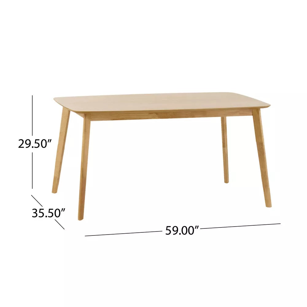 Nyala Dining Table Natural Oak Christopher Knight Home