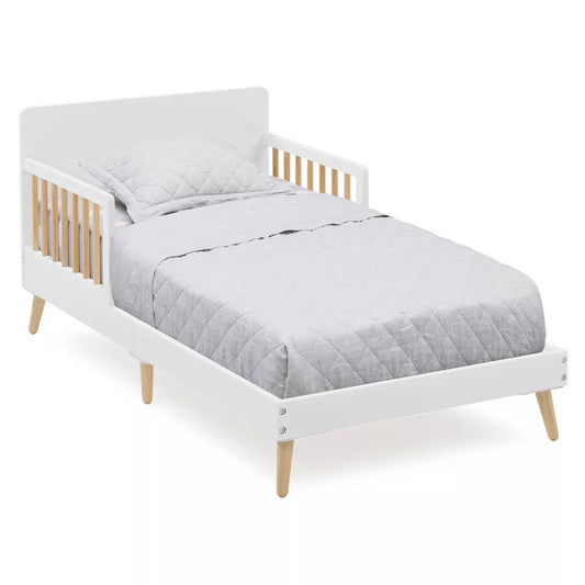 Logan Wood Toddler Bed, Greenguard Gold Certified Bianca White/Natural - Delta Children