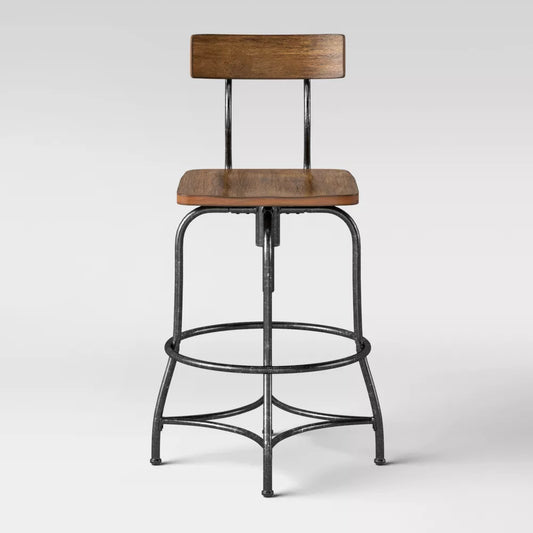 Woodsboro Adjustable Barstool Brown - Threshold