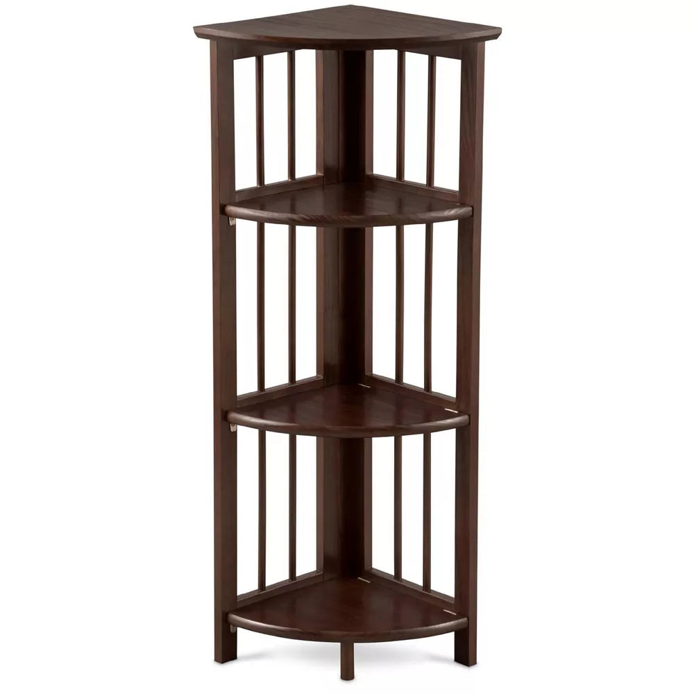 Casual Home Mission 4-Shelf Corner Folding Bookcase, Truffle Brown