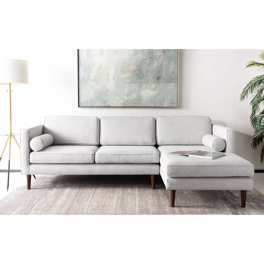 Dulce Mid-Century Chaise Sofa Light Gray - Safavieh