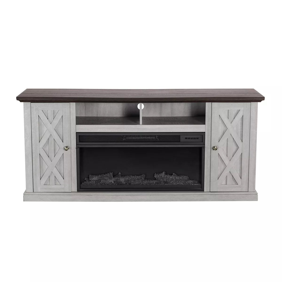TV Stand for TVs up to 50" Saw Cut Off White - Home Essentials