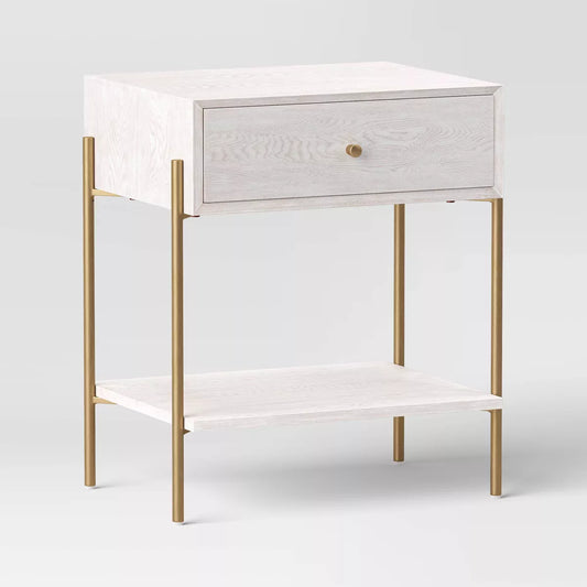 Natural Luxe Accent Table Off-White - Threshold