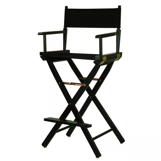 Bar-Height Director's Chair -Black Frame, Black Canvas