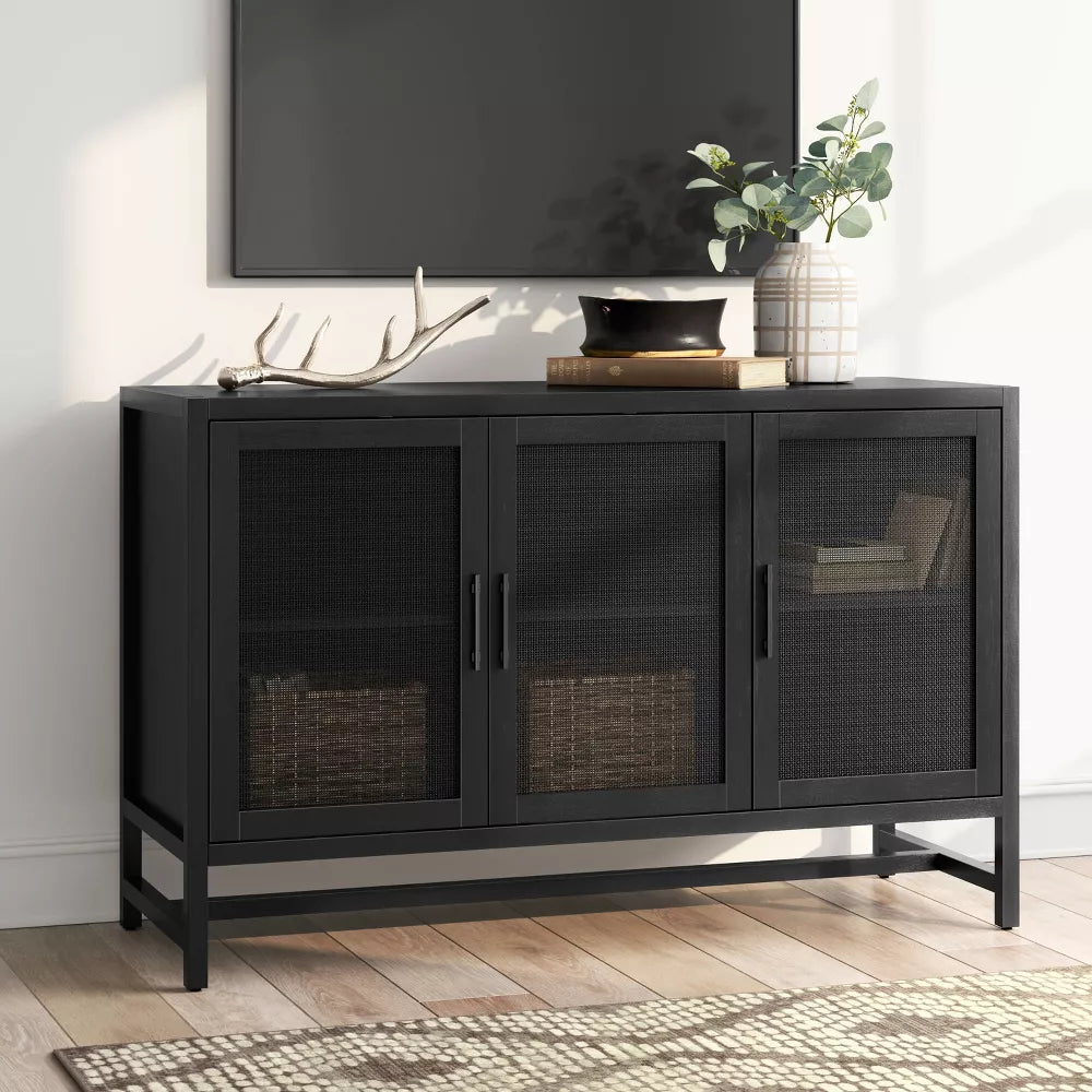 Warwick 3 Door Accent TV Stand for TVs up to 59" Stand Black - Threshold