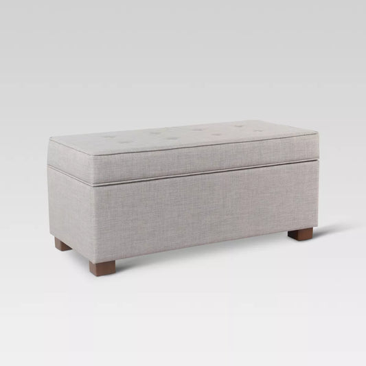 Shelton Tufted Top Storage Ottoman - Gray - Threshold