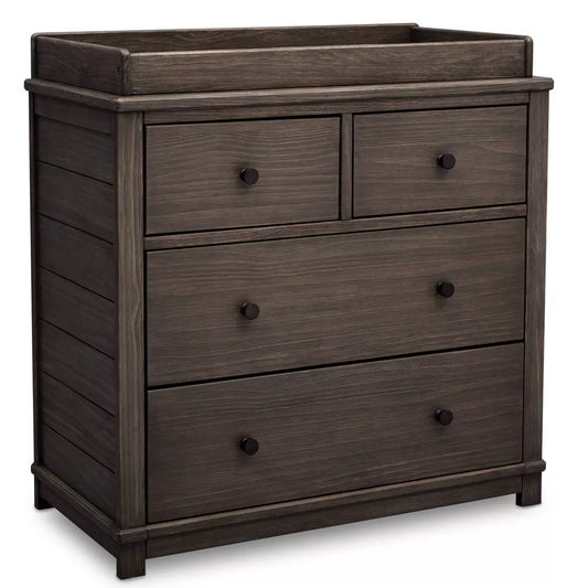 Simmons Kids' Monterey 4 Drawer Dresser with Change Top Rustic Gray