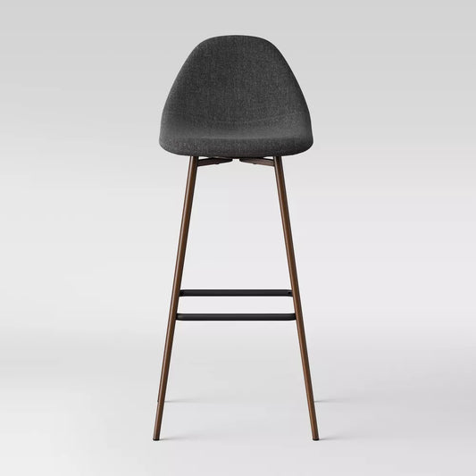 Copley Upholstered Barstool with Faux Leather Dark Gray - Threshold