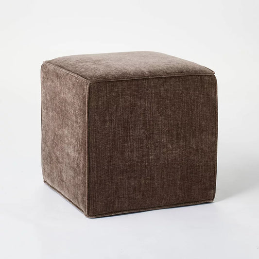 Lynwood Square Upholstered Cube Light Brown -Threshold designed with Studio Mcgee