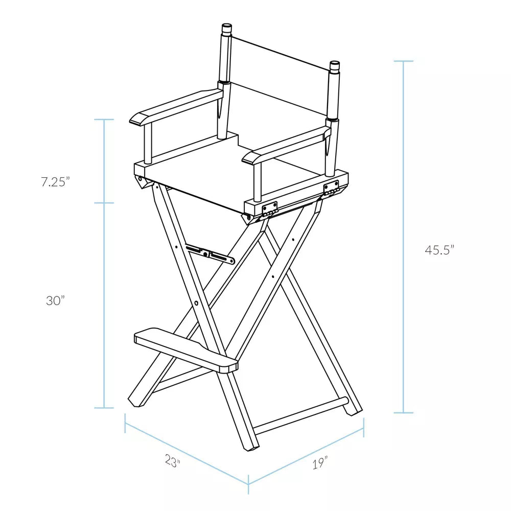 Bar-Height Director's Chair -Black Frame, Black Canvas