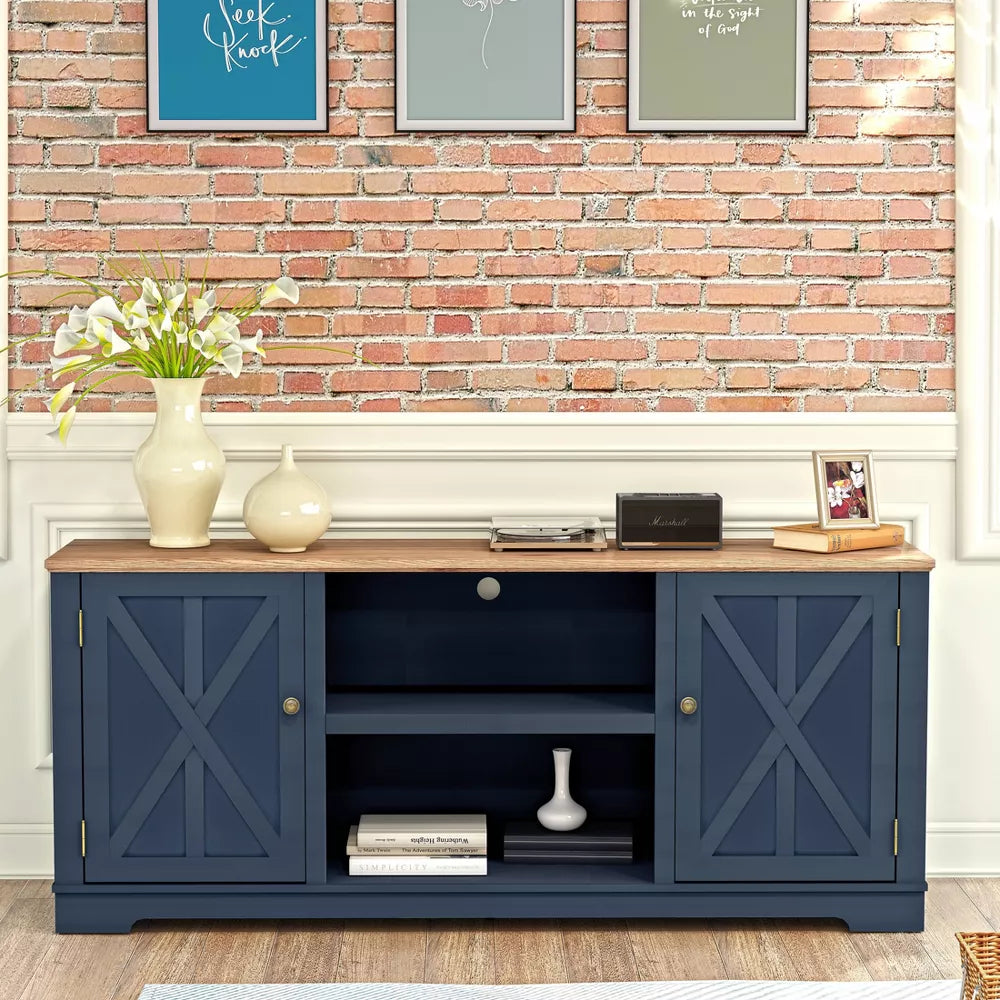 70" Classic Style TV Stand for TVs up to 78" Navy- Festivo