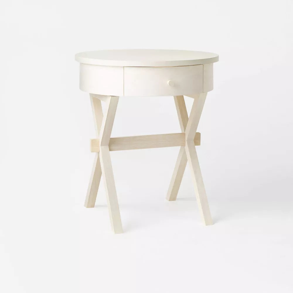 Wasatch Round Accent Table with Drawer Off White - Threshold designed with Studio McGee