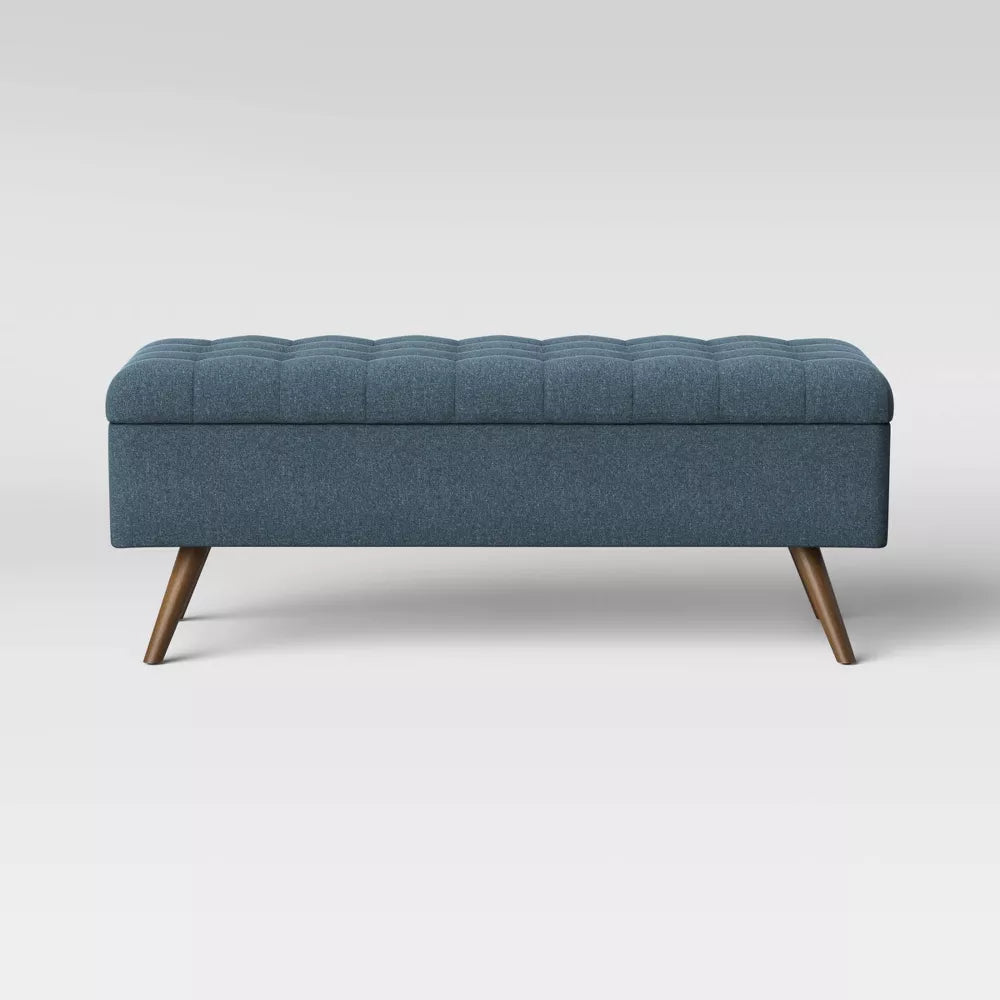 Arthur Tufted Storage Bench Blue -Threshold