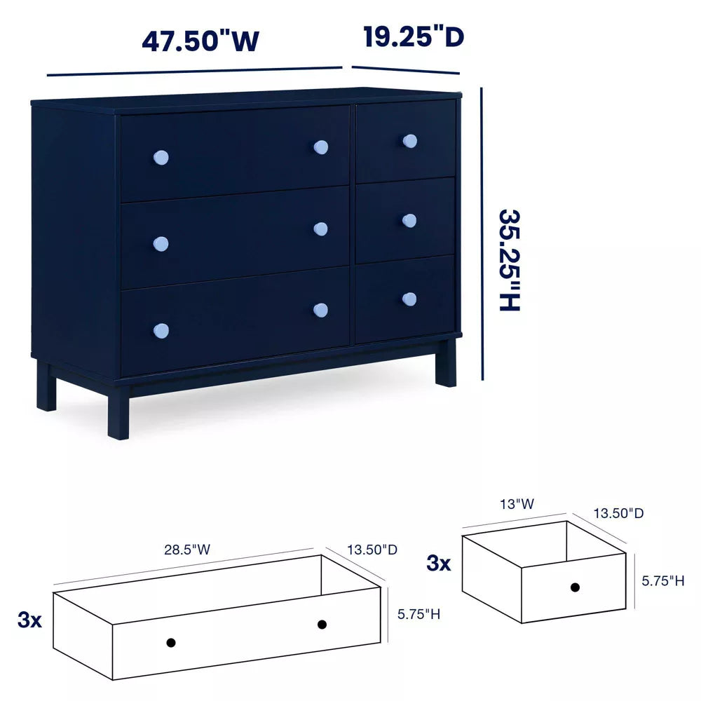 BabyGap by Delta Children Legacy 6 Drawer Dresser with Interlocking Drawers