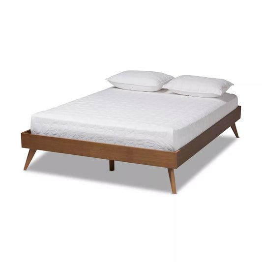 King Lissette Wood Platform Bed Frame Brown - Baxton Studio