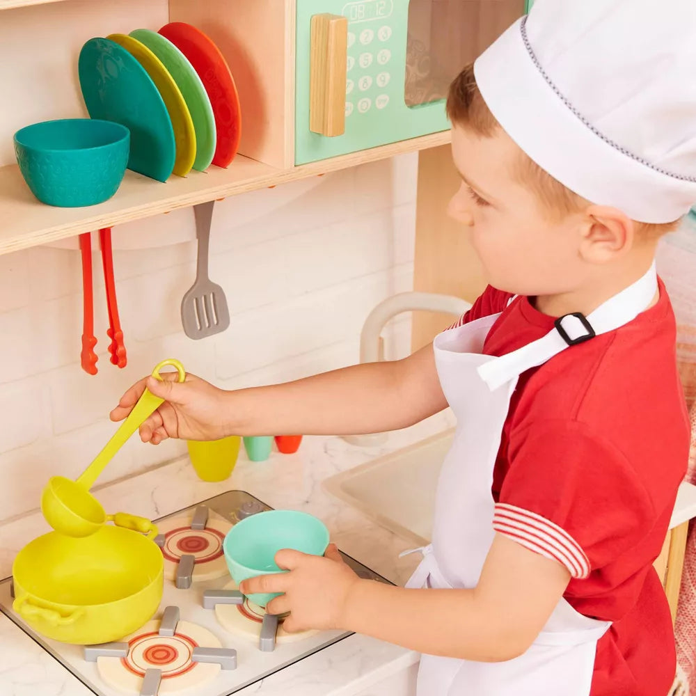 B. toys Wooden Play Kitchen - Mini Chef Kitchenette