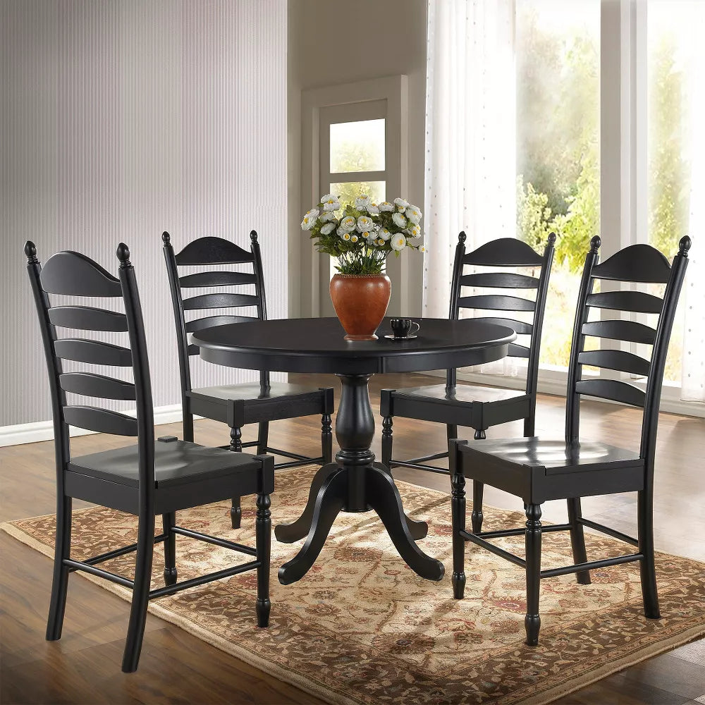 42 inch  Salem Round Pedestal Dining Table Black - Carolina Chair & Table
