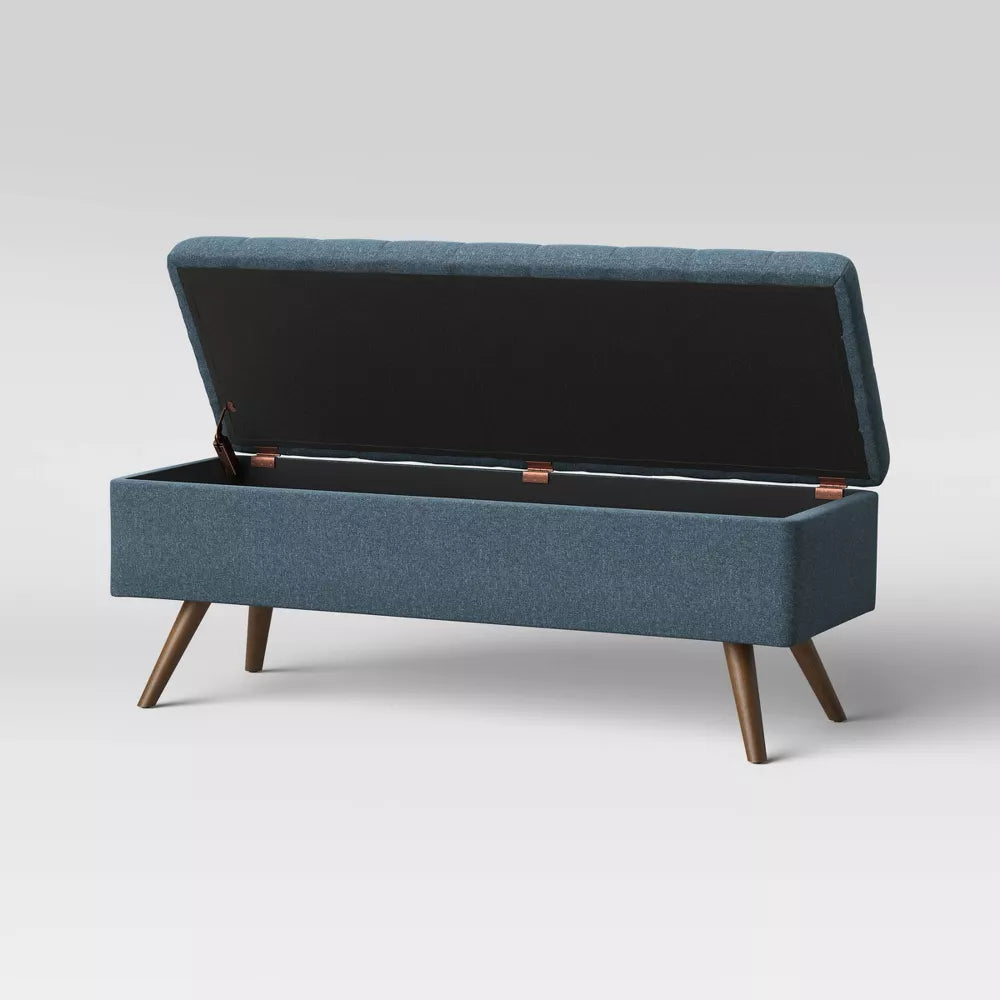 Arthur Tufted Storage Bench Blue -Threshold