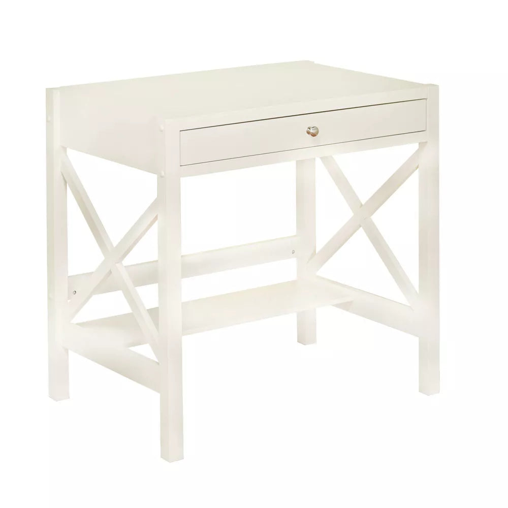 X Desk Antiqued White - Buylateral