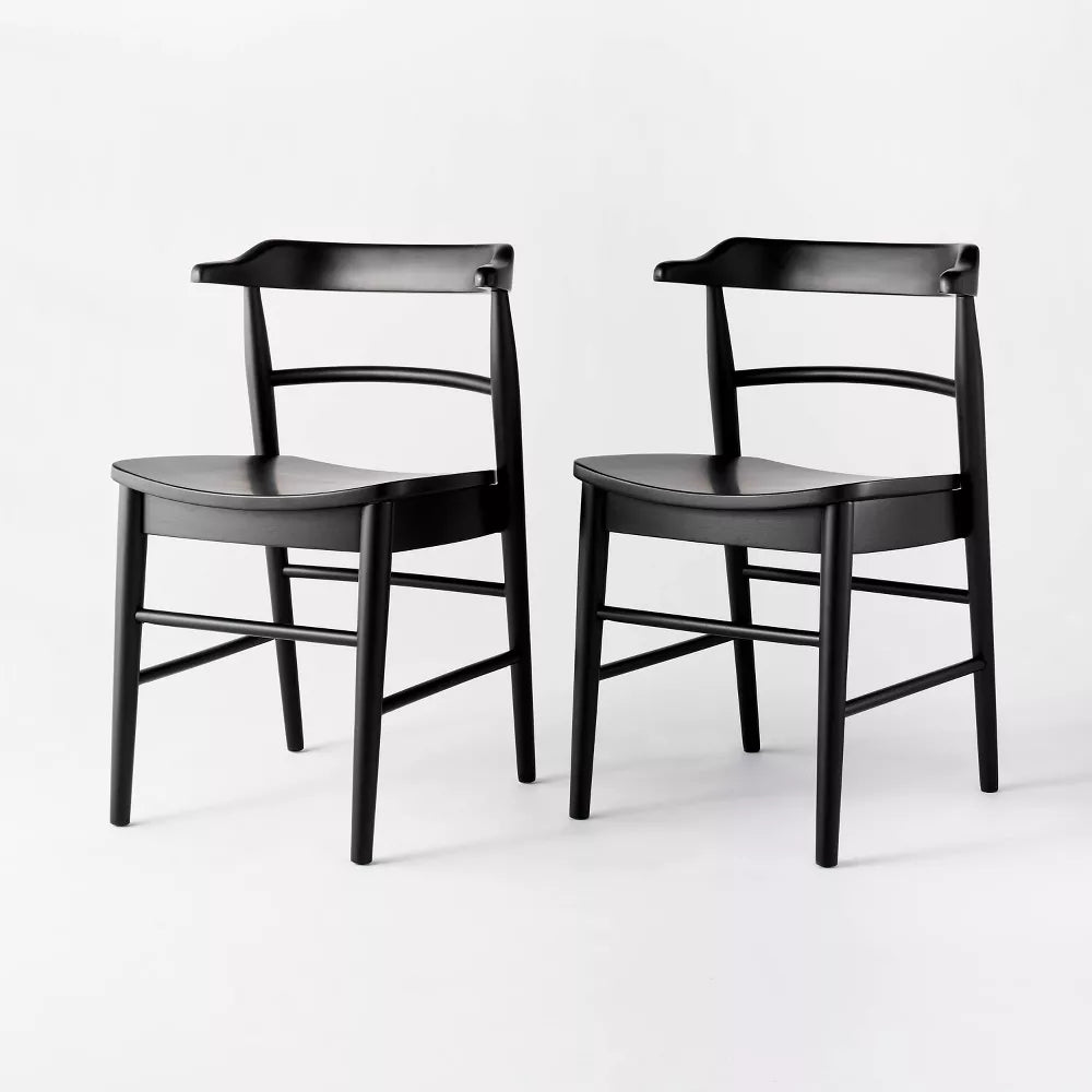 2pk Kaysville Curved Back Wood Dining Chair