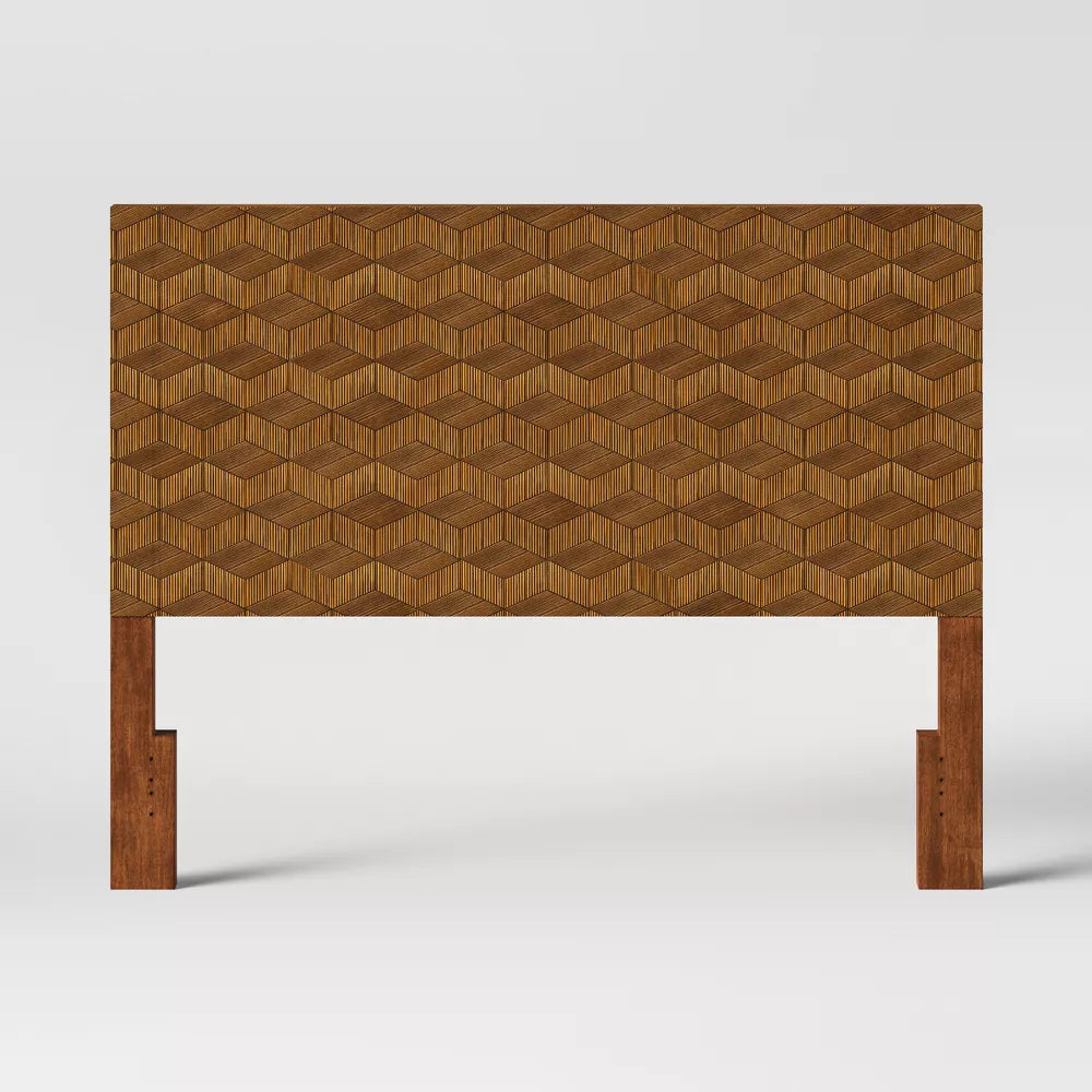 Tachuri Geometric Front Queen Headboard Brown - Threshold