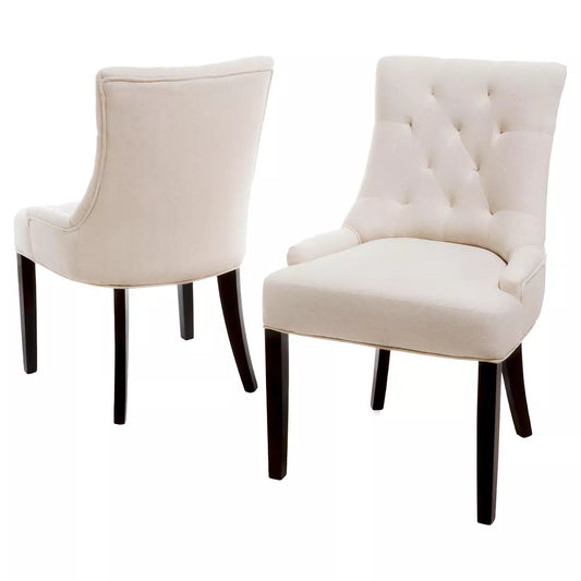 Set of 2 Hayden Tufted Dining Chairs Beige - Christopher Knight Home